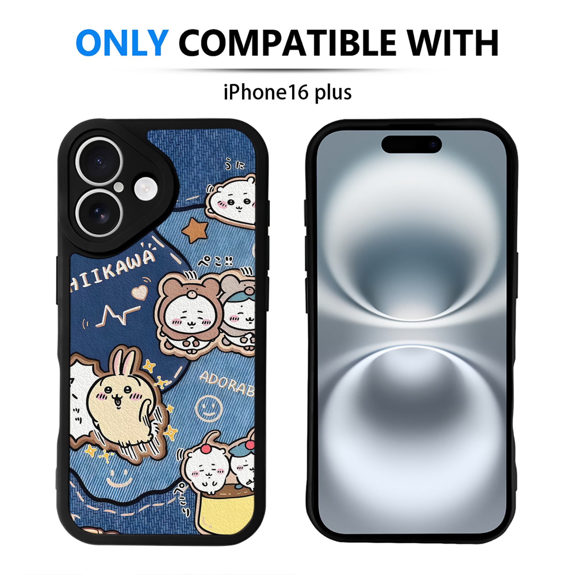 （画像用） ちいかわ Chii-kawa 【iPhone 16シリーズ対応】シリコンスマホケース（レザー調） 材質：シリコン
